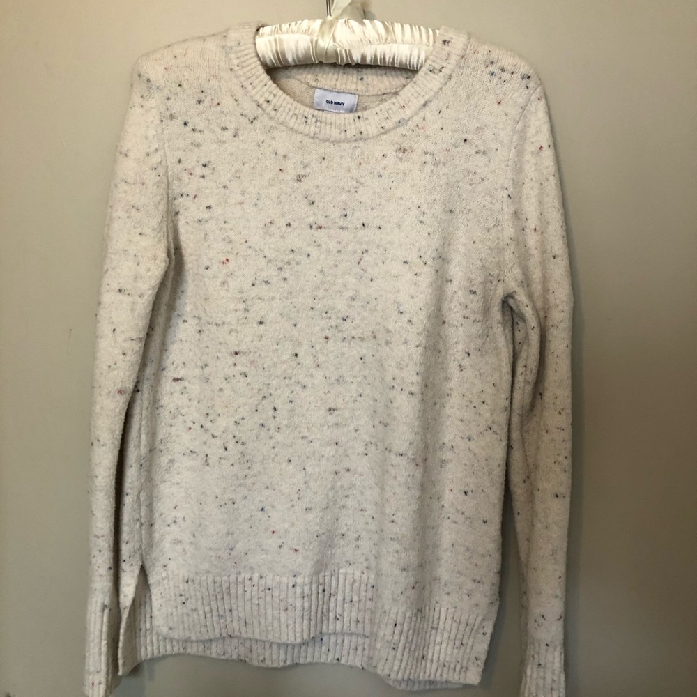 Gently Used Old Navy Cream/Multi-Colored Sweater